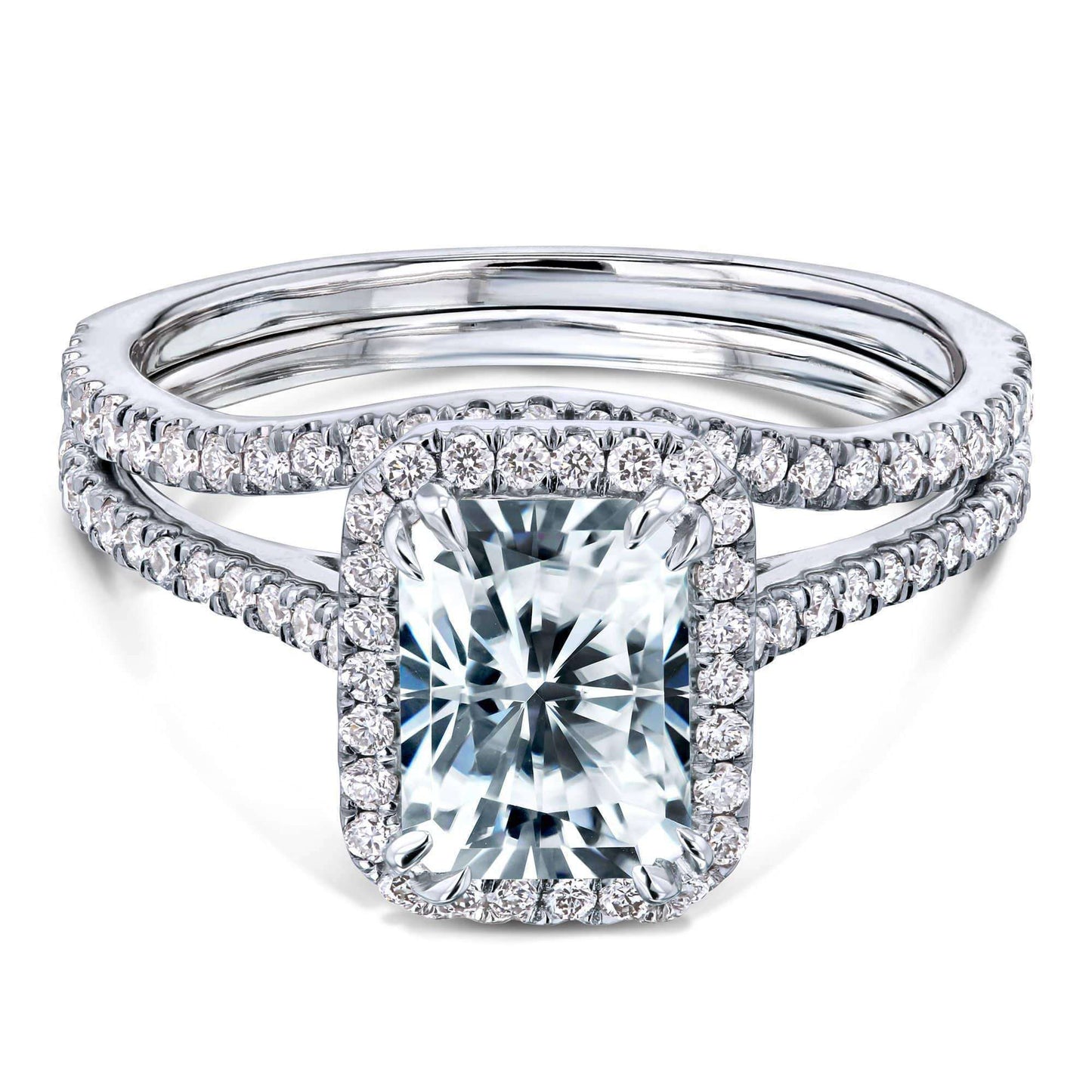2.3 Carat Moissanite Radiant Original Bridal Set (DEF/VS)
