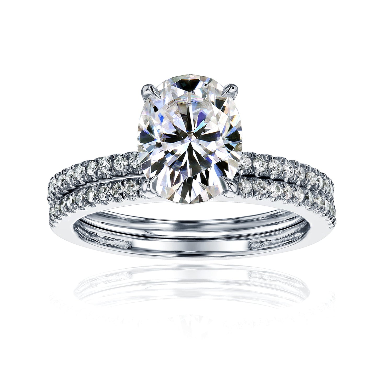 2.3 Carat Moissanite Oval Petite Bridal Set