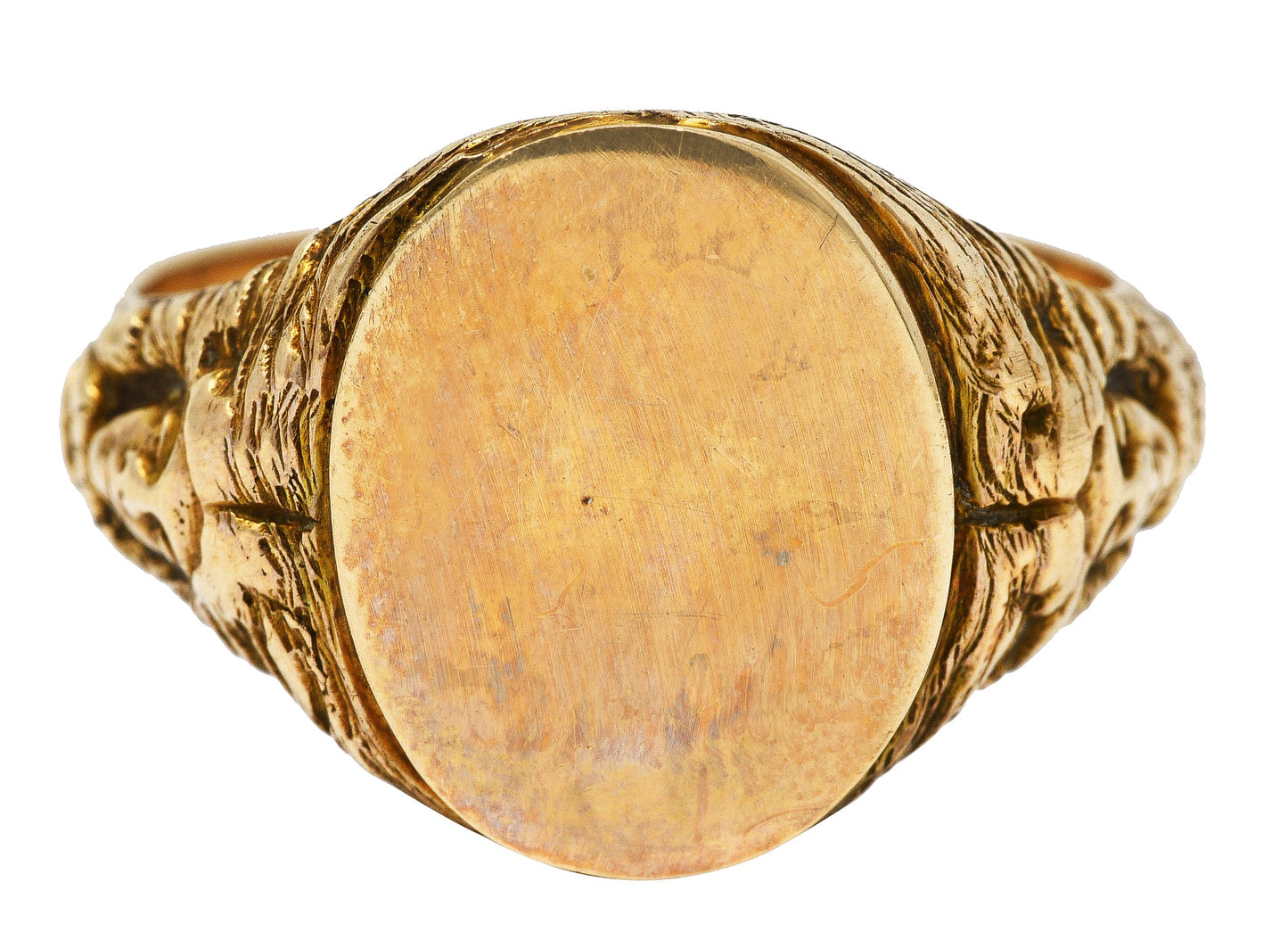 Art Nouveau 14 Karat Yellow Gold Medusa Snake Unisex Signet Antique Ring
