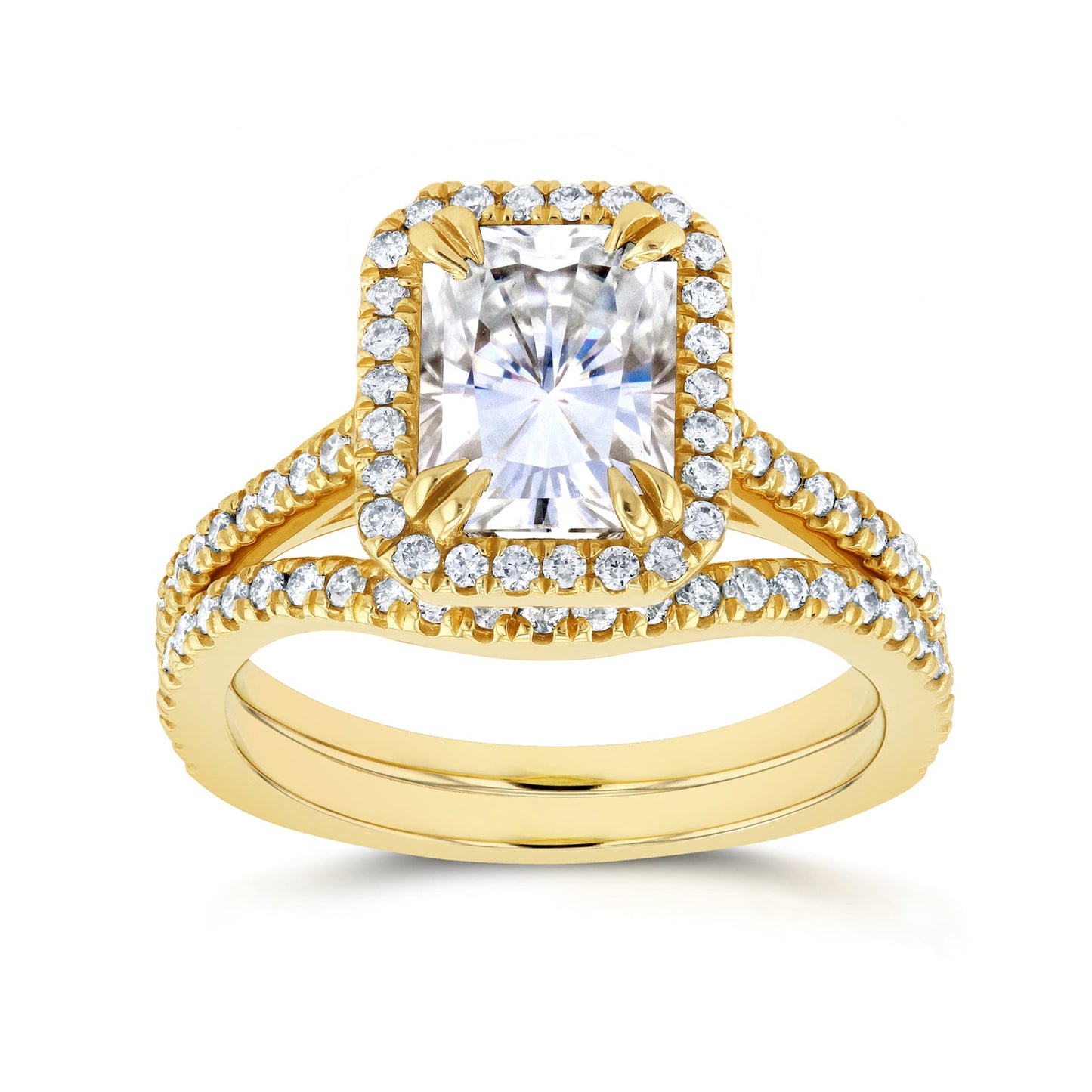 2.2 Carat Moissanite Radiant Yellow Original Bridal Set