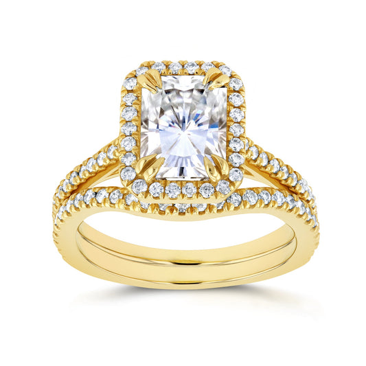 2.2 Carat Moissanite Radiant Yellow Original Bridal Set