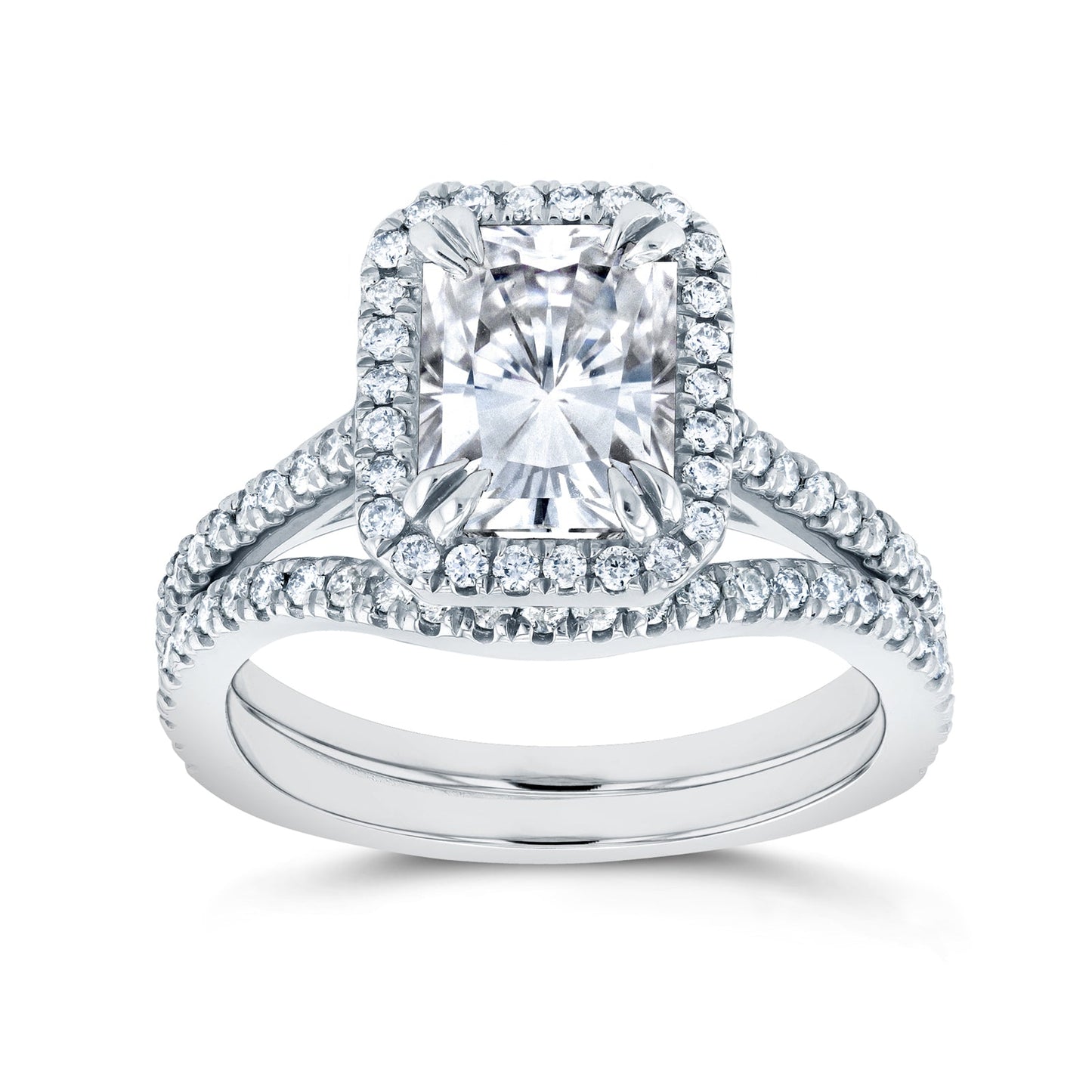 2.2 Carat Moissanite Radiant Original Bridal Set
