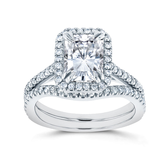 2.2 Carat Moissanite Radiant Original Bridal Set