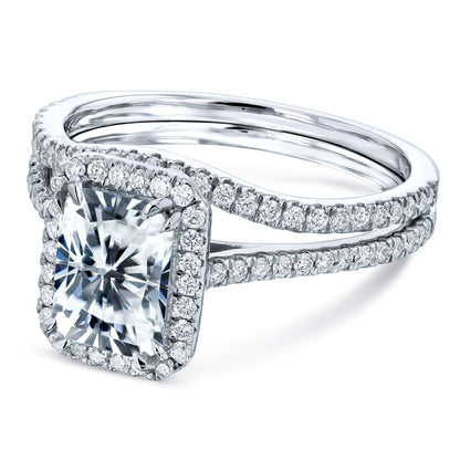 2.3 Carat Moissanite Radiant Original Bridal Set - Lab Stones