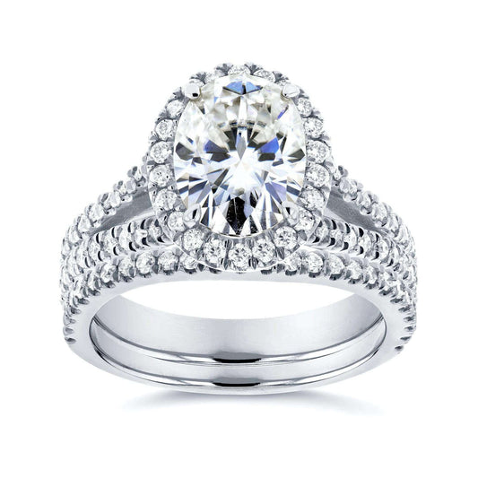 2.15 Carat Moissanite Oval Split Bridal Set