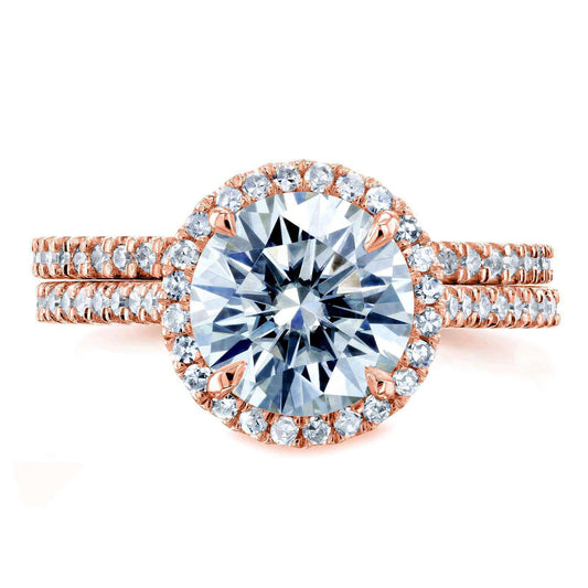 2.25 Carat Moissanite Round Capri Bridal Set