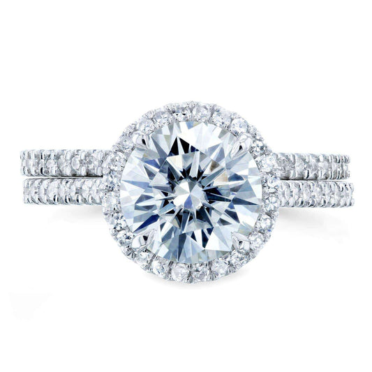 2.25 Carat Moissanite Round Capri Bridal Set