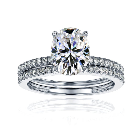 2.3 Carat Moissanite Oval Petite Bridal Set