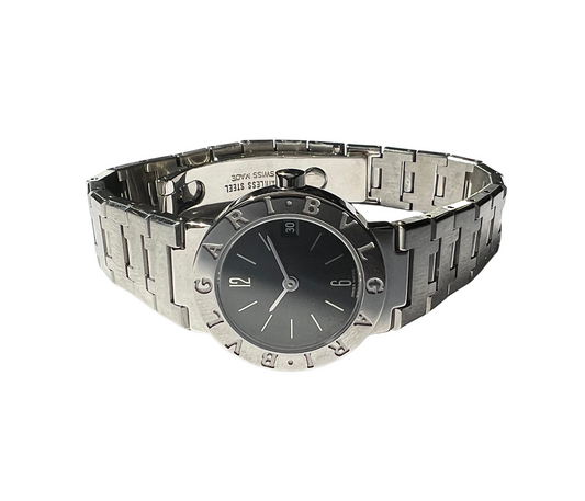 Bvlgari Bulgari BB23SSD Sterling Steel Watch Black Dial Swiss Made